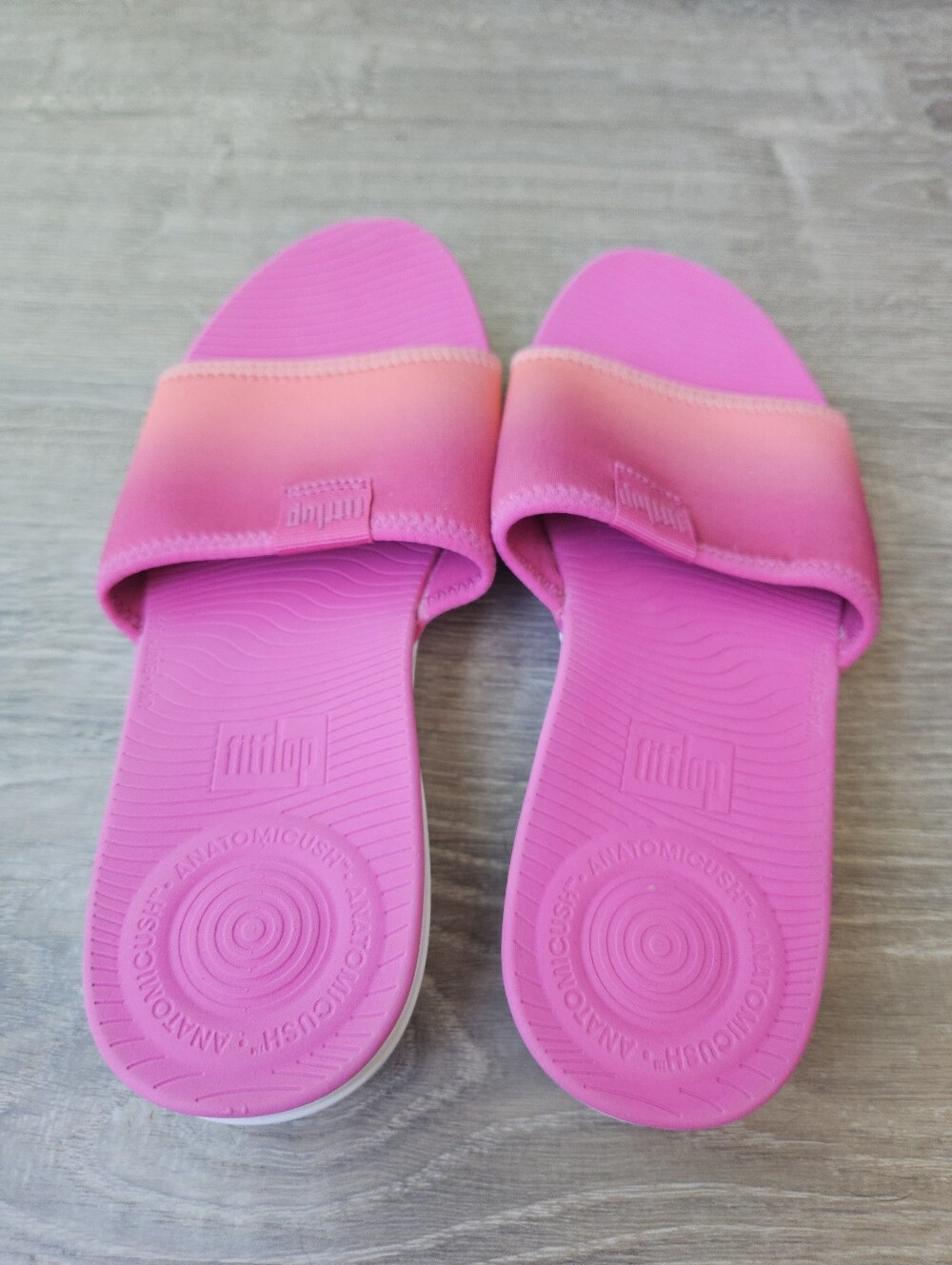 Fitflop Neoflex Pool Slide - Ombre, Coral/Fuchsia Color, Size 6